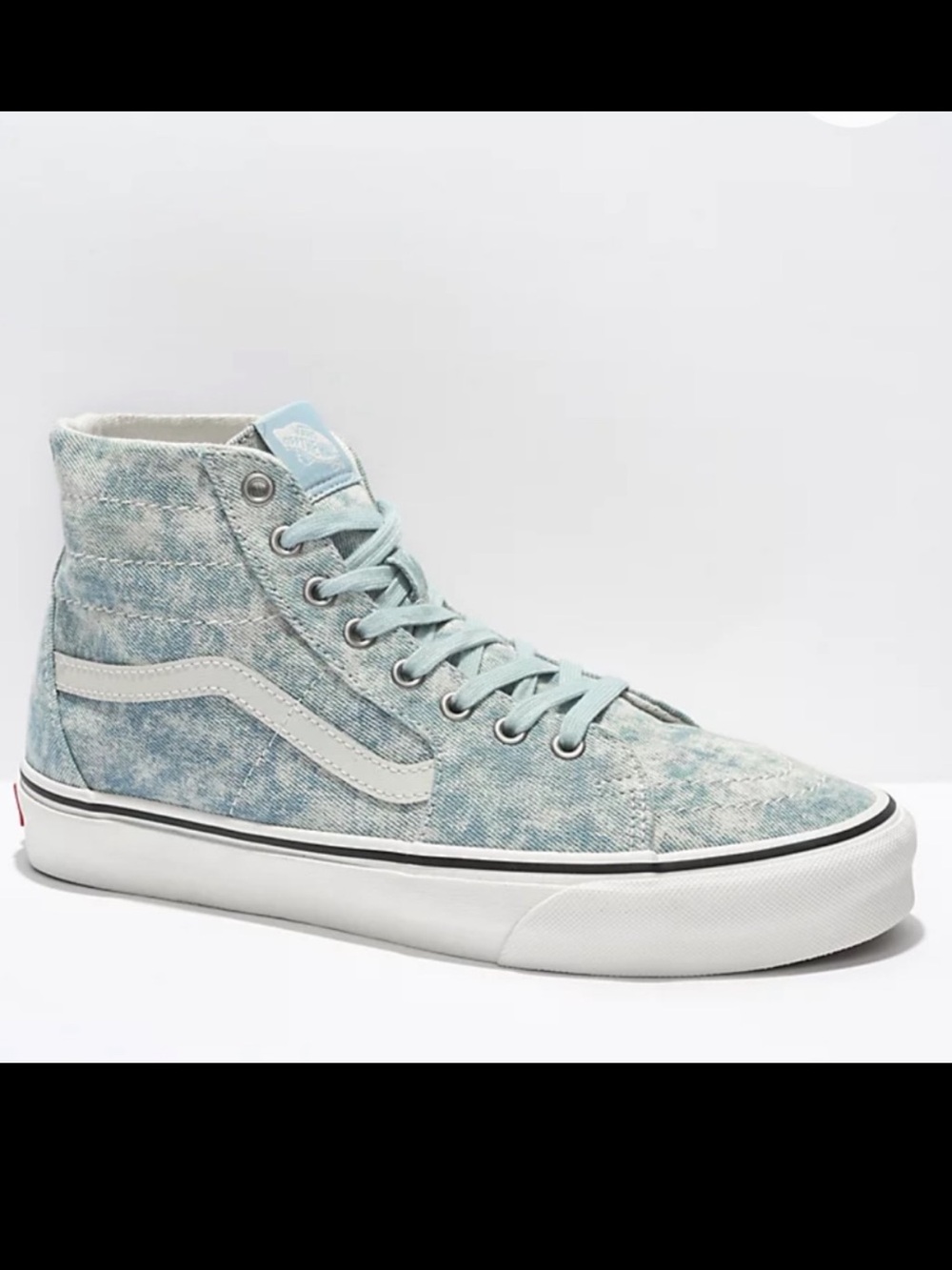 Vans Sk8-Hi Taper Blue Acid Washed Denim Winter Sky Lace Up Sneakers Size 7.5